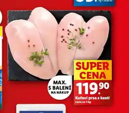 Lidl Kuřecí prsa s kostí nabídka