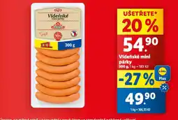 Lidl Vídeňské mini párky nabídka