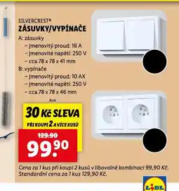 Lidl Zásuvky a vypínače nabídka