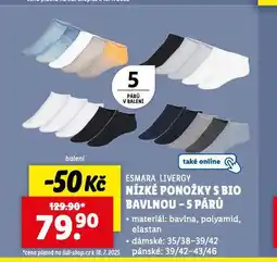 Lidl Nízké ponožky s bio bavlnou nabídka