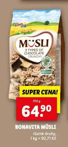 Lidl Bonavita müsli nabídka