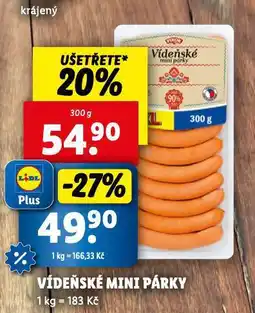 Lidl Vídeňské mini párky nabídka