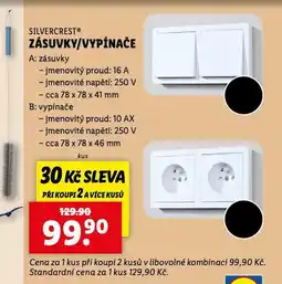Lidl Zásuvky a vypínače nabídka