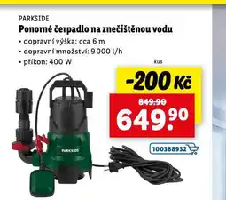 Lidl Ponorné čerpadlo na znečištěnou vodu nabídka