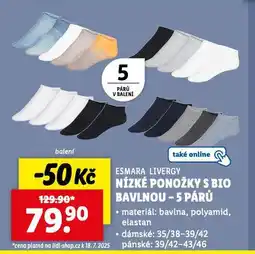 Lidl Nízké ponožky s bio bavlnou nabídka