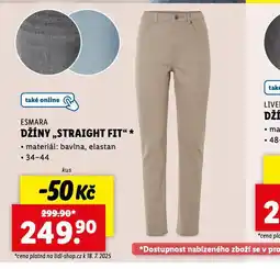 Lidl Džíny straight fit nabídka
