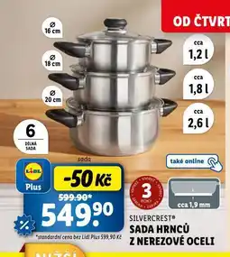 Lidl Sada hrnců z nerezové oceli nabídka