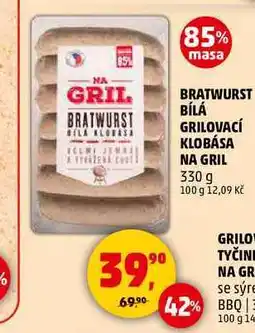Penny Market BRATWURST BÍLÁ GRILOVACÍ KLOBÁSA NA GRIL, 330 g nabídka