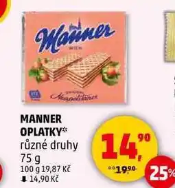 Penny Market MANNER OPLATKY různé druhy, 75 g nabídka