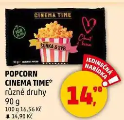 Penny Market POPCORN CINEMA TIME různé druhy, 90 g nabídka