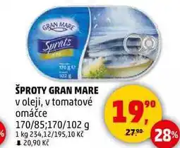 Penny Market ŠPROTY GRAN MARE v oleji, 170/85 170/102 g nabídka