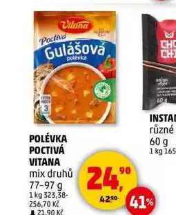 Penny Market POLÉVKA POCTIVÁ VITANA mix druhů, 77-97 g nabídka