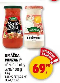 Penny Market OMÁČKA PANZANI různé druhy, 370/400 g nabídka