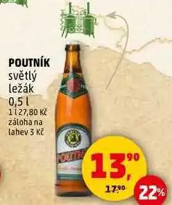 Penny Market POUTNÍK světlý ležák, 0,5 l nabídka