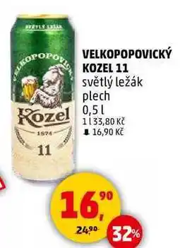 Penny Market VELKOPOPOVICKÝ KOZEL 11 světlý ležák, 0,5 l nabídka