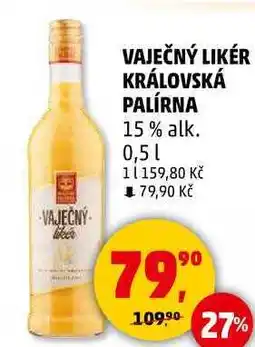 Penny Market VAJEČNÝ LIKÉR KRÁLOVSKÁ PALÍRNA 15% alk., 0,5 l nabídka