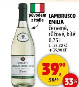 Penny Market LAMBRUSCO EMILIA červené, růžové, bílé, 0,75 l nabídka