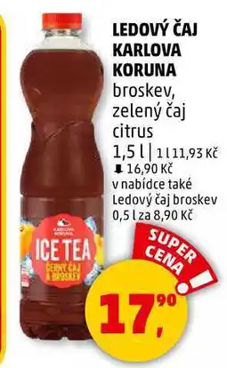 Penny Market LEDOVÝ ČAJ KARLOVA KORUNA broskev, 1,5 l nabídka