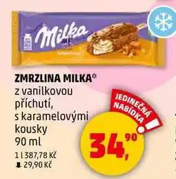Penny Market ZMRZLINA MILKA z vanilkovou příchutí, s karamelovými kousky, 90 ml nabídka