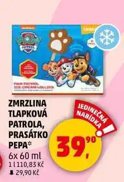 Penny Market ZMRZLINA TLAPKOVÁ PATROLA, PRASÁTKO PEPA, 6x 60 ml nabídka