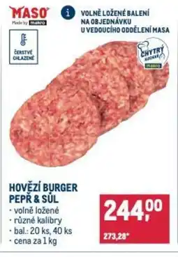Makro Hovězí burger pepř & súl nabídka