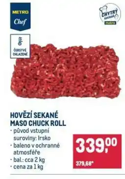 Makro Hovězí sekané maso chuck roll nabídka
