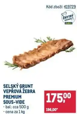 Makro Selský grunt vepřová žebra premium sous-vide nabídka
