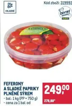 Makro Feferony a sladké papriky plněné sýrem nabídka