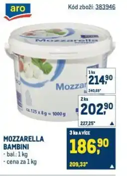 Makro Mozzarella bambini nabídka