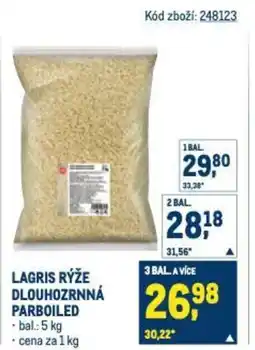 Makro Lagris rýže dlouhozrnná parboiled nabídka