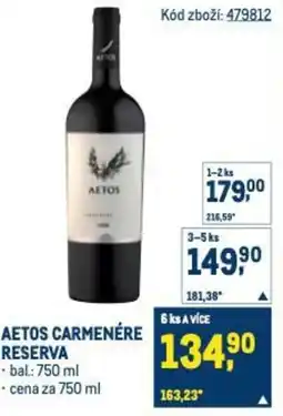 Makro Aetos carmenére reserva nabídka