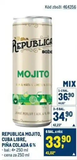 Makro Republica mojito, cuba libre, piña colada 6% nabídka