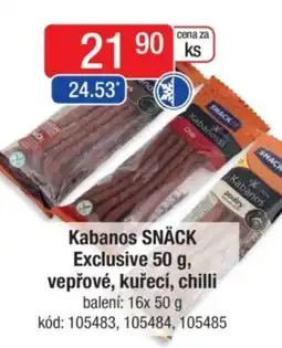 Qanto Kabanos SNÄCK Exclusive, vepřové, kuřecí, chilli nabídka