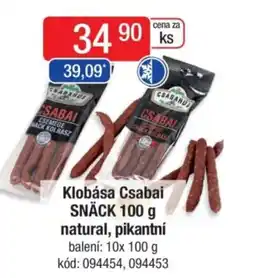 Qanto Klobása Csabai SNÄCK natural, pikantní nabídka