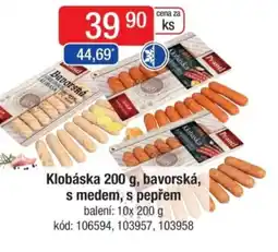 Qanto Klobáska, bavorská, s medem, s pepřem nabídka