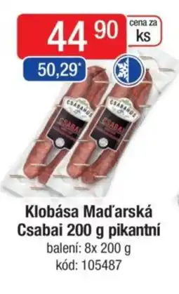 Qanto Klobása Maďarská Csabai pikantní nabídka