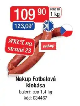 Qanto Nakup Fotbalová klobása nabídka