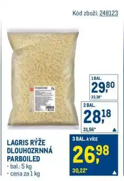 Makro LAGRIS RÝŽE DLOUHOZRNNÁ PARBOILED nabídka