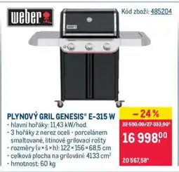 Makro PLYNOVÝ GRIL GENESIS E-315 W nabídka