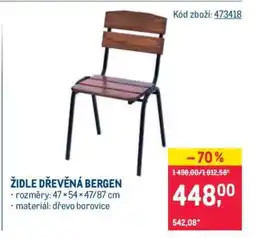 Makro ŽIDLE DŘEVĚNÁ BERGEN nabídka