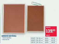 Makro Korková nástěnka nabídka
