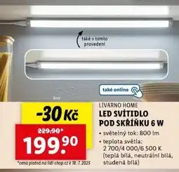 Lidl LIVARNO HOME LED svítidlo pod skříňku 6 W nabídka