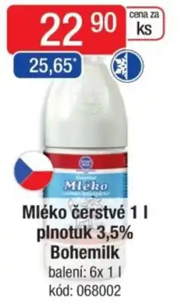 Qanto Mléko Mléko čerstvé plnotuk 3,5% Bohemilk nabídka