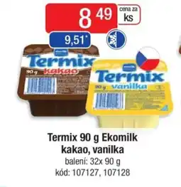 Qanto Termix Ekomilk kakao, vanilka nabídka
