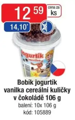 Qanto Bobík jogurtík vanilka cereální kuličky v čokoládě nabídka