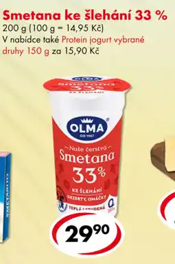 CBA OLMA Smetana ke šlehání 33 % nabídka