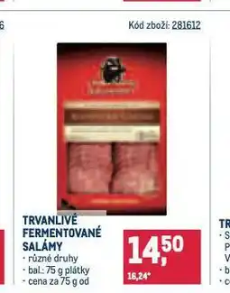 Makro Trvanlivé fermentované salámy nabídka