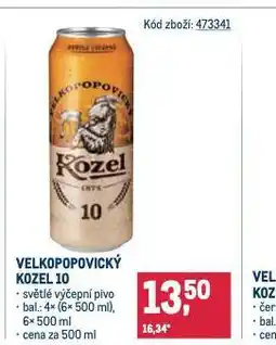 Makro Pivo velkopopovický kozel 10 nabídka