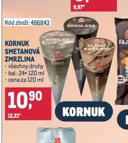 Makro Kornuk smetanová zmrzlina nabídka