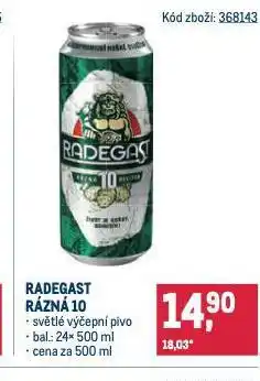 Makro Pivo radegast rázná 10 nabídka